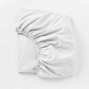 Coyuchi Refined Organic Percale Fitted Sheet Cal King Alpine White
